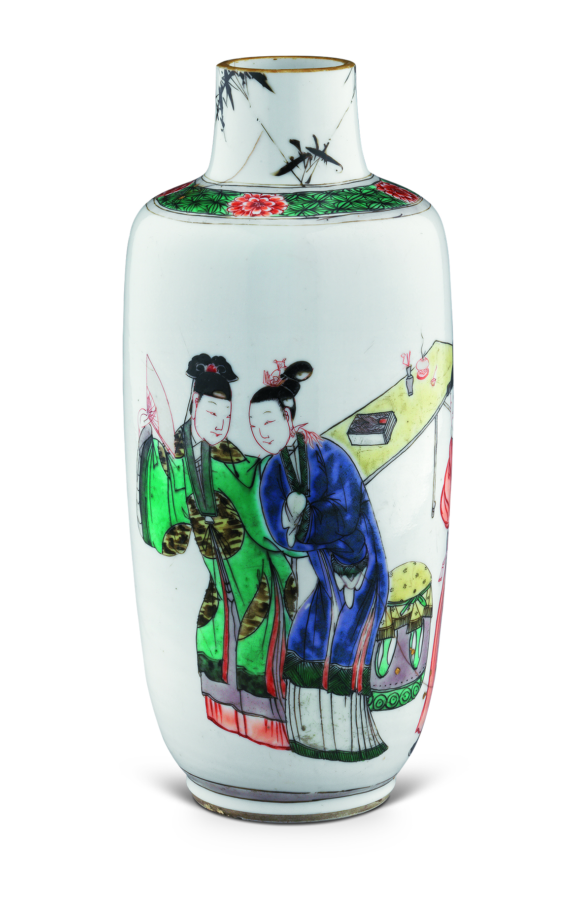 康熙五彩棒槌瓶