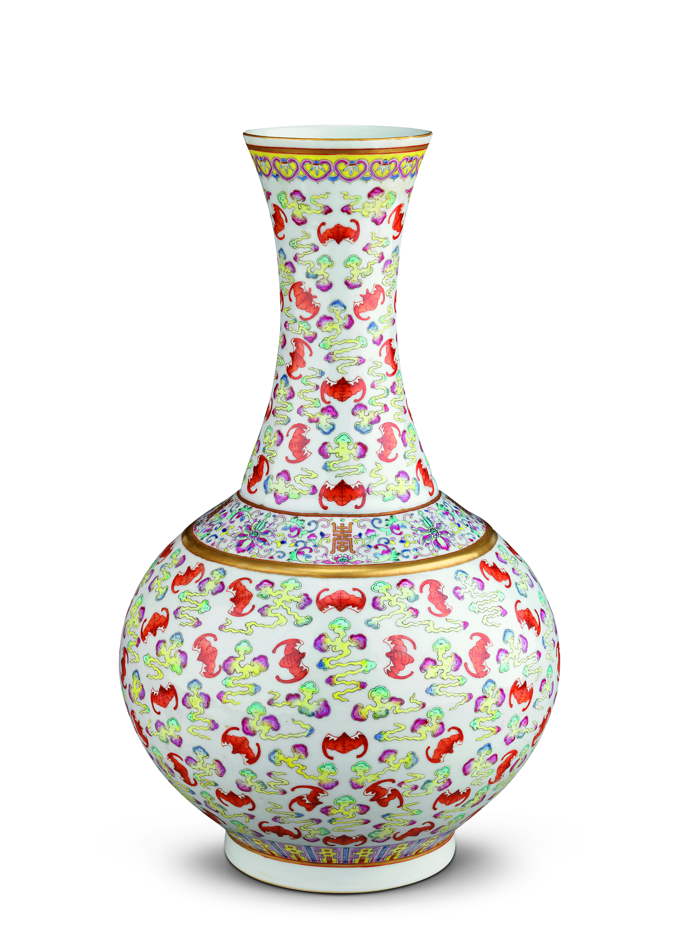 宣统粉彩云蝠大瓶     藏品信息 藏品类型:陶瓷 年代:清 尺寸:高39.